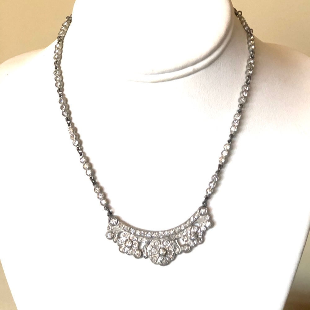 Vintage Art Deco Paste Crystal Bridal Necklace